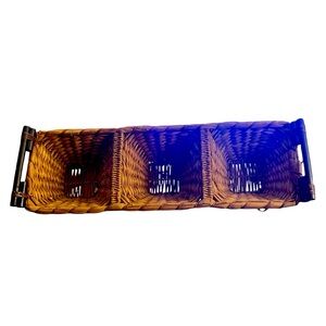 Woven Rectangular Basket with Handles